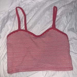 Red and white striped crop top